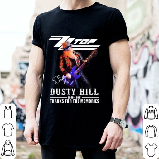 Awesome RIP Dusty Hill 1949-2021 Signature Thank You For The Memories ZZ Top Band Shirt 2