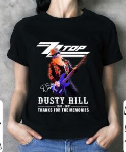 Awesome RIP Dusty Hill 1949-2021 Signature Thank You For The Memories ZZ Top Band Shirt 6
