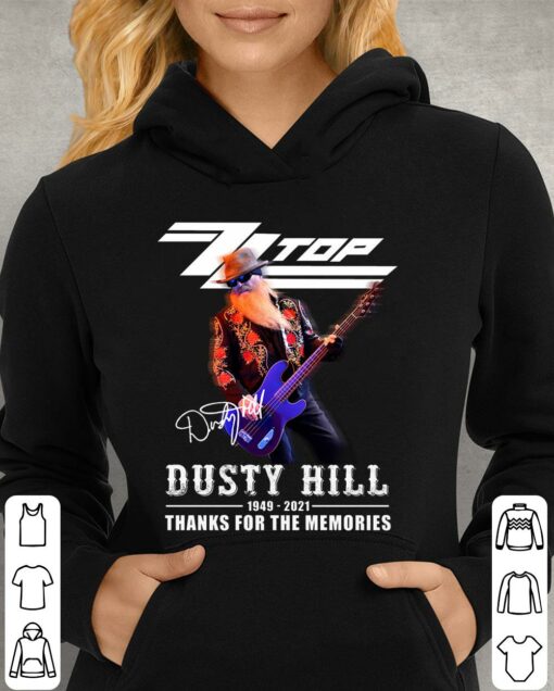 Awesome RIP Dusty Hill 1949-2021 Signature Thank You For The Memories ZZ Top Band Shirt 4