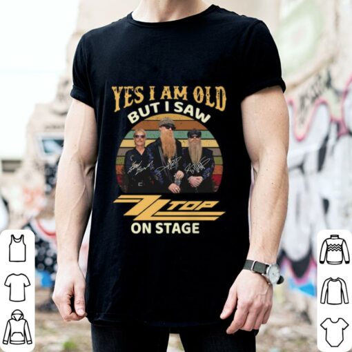 Best RIP Dusty Hill Yes i am old but i saw ZZ Top band on stage signatures vintage sunset shirt 2