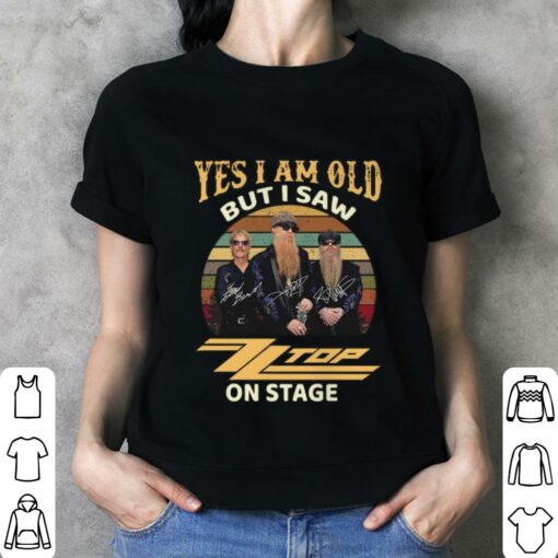 Best RIP Dusty Hill Yes i am old but i saw ZZ Top band on stage signatures vintage sunset shirt 3