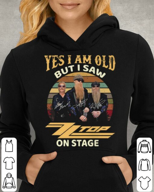 Best RIP Dusty Hill Yes i am old but i saw ZZ Top band on stage signatures vintage sunset shirt 4