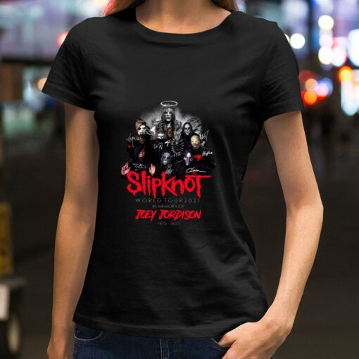 Original RIP Joey Jordison In Memory Of 1975-2021 SlipKnot band World Tour 2021 Shirt 2