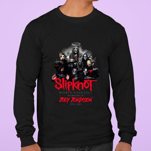 Original RIP Joey Jordison In Memory Of 1975-2021 SlipKnot band World Tour 2021 Shirt 3