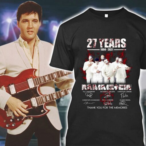 Awesome Rammstein band 27 years 1994-2021 Signatures Thank Memories Shirt 1