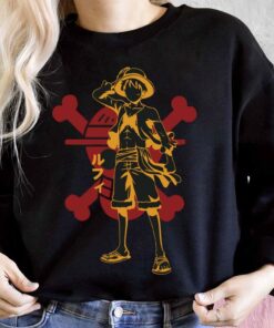 Retro One Piece Anime Shirt, Straw Hat Pirates, Monkey D Luffy, Japanese Anime Manga Shirt 6