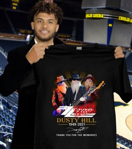 Funny Rip Dusty Hill 1949-2021 Signature Thank You For The Memories Zz Top Shirt 1