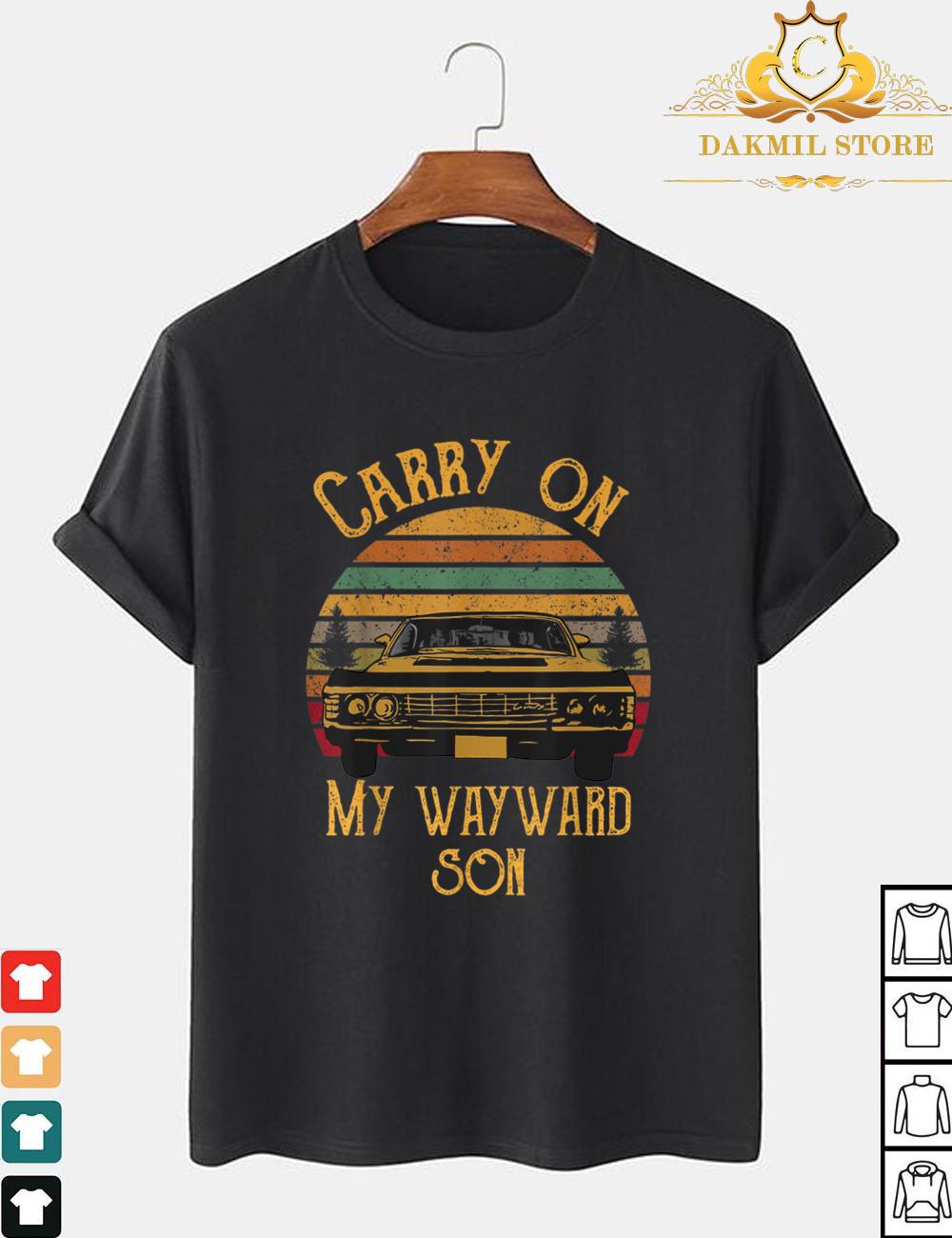 SUPERNATURAL VINTAGE Carry On My Wayward Son Black shirt