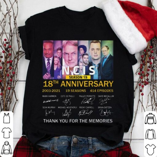 Official Season 19 NCIS 18th anniversary 2003-2021 19 seasons 414 episodes signatures thank memories shirt 1