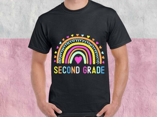 Second Grade Shirt, Second Grade Teacher Shirt, 2nd Second Grade Rainbow For Men Shirt 1