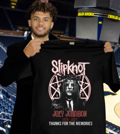 Original Slipknot Joey Jordison 1975-2021 signature thanks for the memories shirt 1
