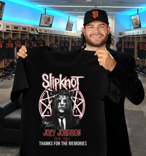 Original Slipknot Joey Jordison 1975-2021 signature thanks for the memories shirt 2