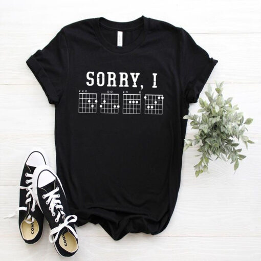 Sorry I-DGAF Funny Hidden Message Guitar Chords For Lover T-Shirt