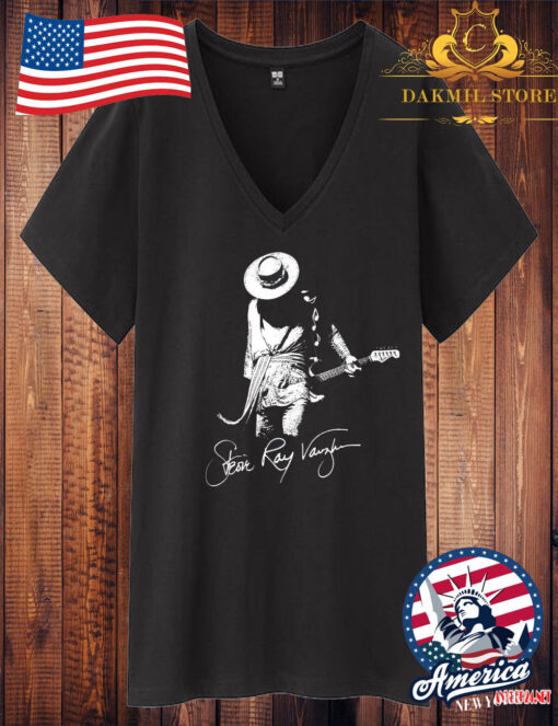 Stevie Ray Vaughan T-Shirt Blues Guitar Great V Neck