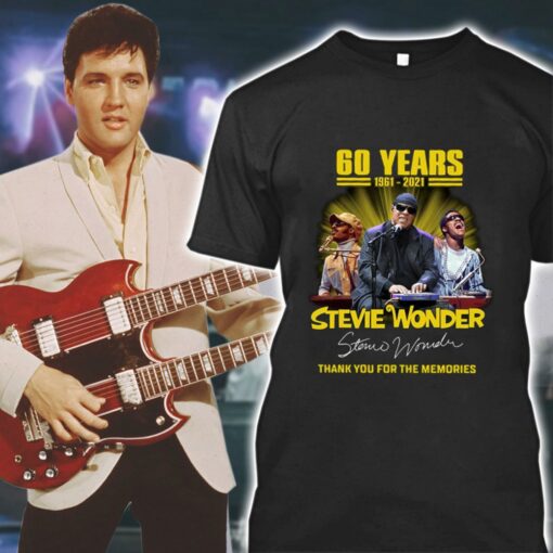 Best Stevie Wonder 60 years 1961-2021 signature thank you for the memories shirt 1