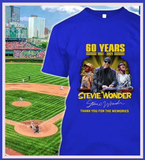 Best Stevie Wonder 60 years 1961-2021 signature thank you for the memories shirt 2