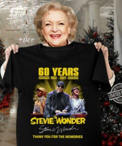 Best Stevie Wonder 60 years 1961-2021 signature thank you for the memories shirt 6