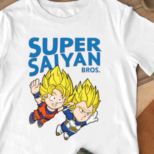 Super Saiyan Bros. Son Goku Vegeta Dragon Ball Mashup Super Mario Shirt 1