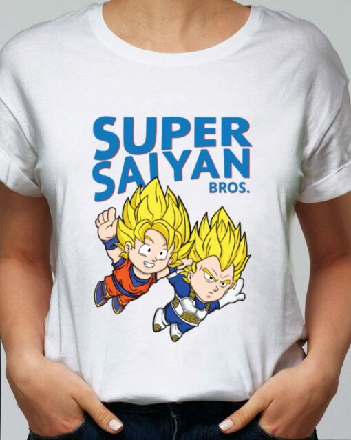 Super Saiyan Bros. Son Goku Vegeta Dragon Ball Mashup Super Mario Shirt 2