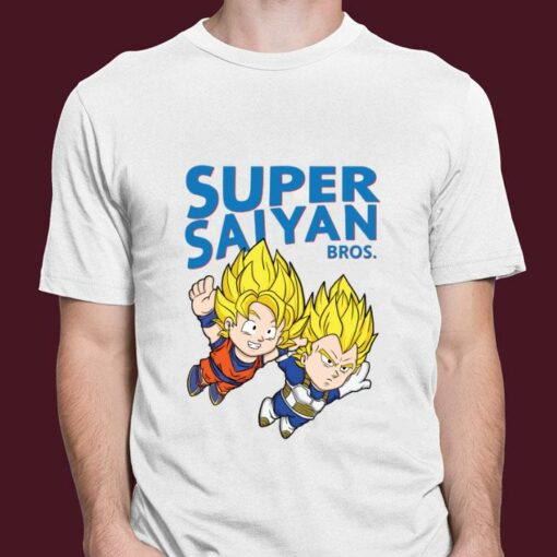Super Saiyan Bros. Son Goku Vegeta Dragon Ball Mashup Super Mario Shirt 3