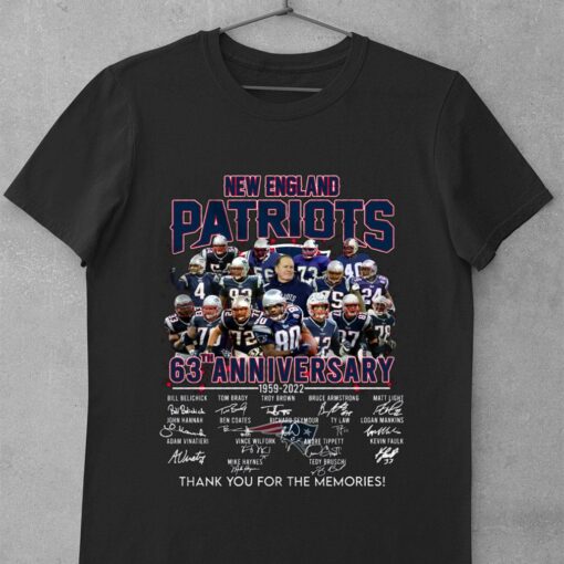Awesome Thank Memories New England Patriots 63th anniversary 1959-2022 signatures shirt 1