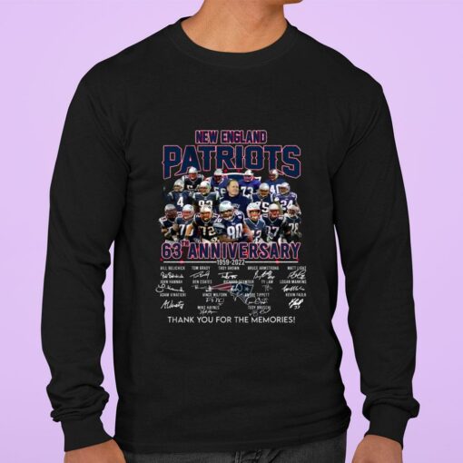 Awesome Thank Memories New England Patriots 63th anniversary 1959-2022 signatures shirt 3
