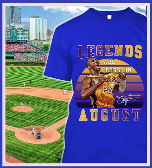 Original Thank You Kobe Bryant Legends Are Born In August Signature Retro Vintage Shirt 2