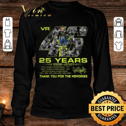 Original Thank You Valentino Rossi VR46 25 years 1996-2021 MotoGP World Championship Signature Shirt 4