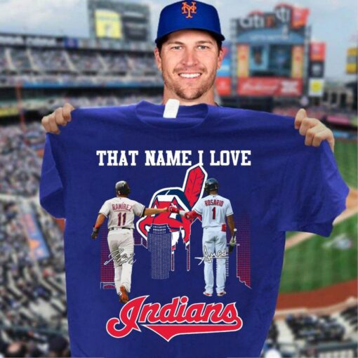 Official That Name I Love Cleveland Indians José Ramírez Amed Rosario Signatures Shirt 3
