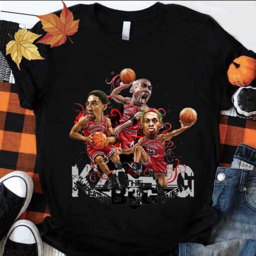 Awesome The BIG Greatest Ever Chicago Bulls Michael Jordan Dennis Rodman Scottie Pippen Shirt 1