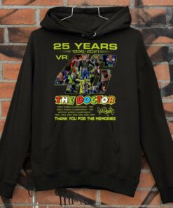 Original Valentino Rossi VR46 The Doctor 25 years MotoGP World Championship signature thank you for the memories shirt 7