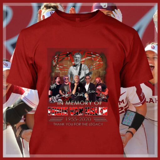 Awesome Van Halen band In Memory Of RIP Eddie Van Halen 1955-2020 Signatures Thank You For The Legacy Shirt 4