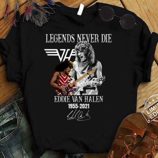 Best Van Halen band Legends Never Die RIP Eddie Van Halen 1955-2021 Signature Shirt 1