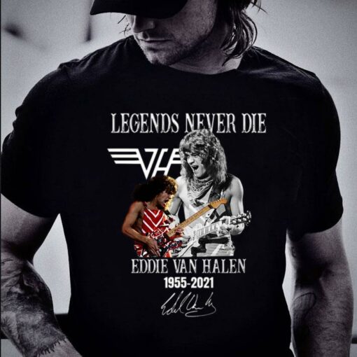 Best Van Halen band Legends Never Die RIP Eddie Van Halen 1955-2021 Signature Shirt 2