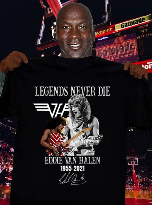 Best Van Halen band Legends Never Die RIP Eddie Van Halen 1955-2021 Signature Shirt 3