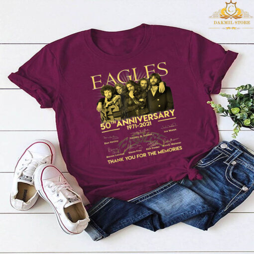 Vintage 50th Anniversary Retro EAGELS Art Love Band T-Shirt