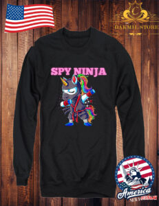 Vintage Cool Spy Gaming Ninjas Unicorn Gamer Ninja Sweatshirt