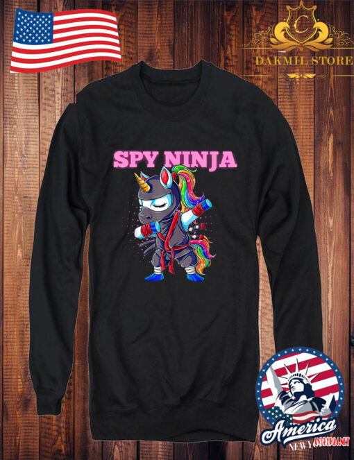 Vintage Cool Spy Gaming Ninjas Unicorn Gamer Ninja Sweatshirt