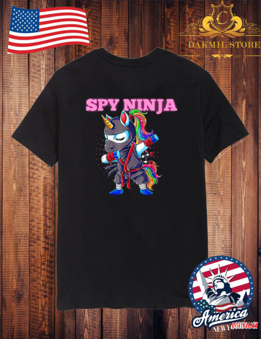 Vintage Cool Spy Gaming Ninjas Unicorn Gamer Boy Girl Spy Ninja T Shirt