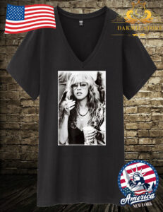 Vintage Stevie Nicks Love Music Retro Flag American V Neck