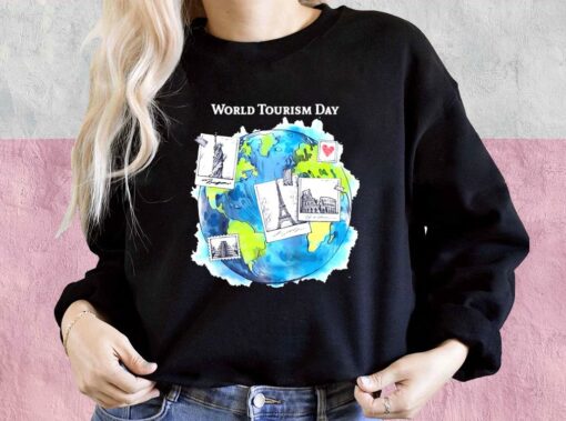 World Tourism Day Love to Travel World Globe For Men Shirt 3