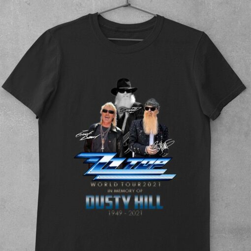 Best ZZ Top band World Tour 2021 In Memory Of Dusty Hill Rest In Peace Shirt 1