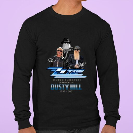 Best ZZ Top band World Tour 2021 In Memory Of Dusty Hill Rest In Peace Shirt 3