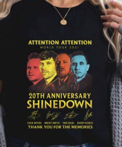 Premium 2021 ATTENTION ATTENTION World Tour 20th anniversary Shinedown signatures thank memories shirt 5