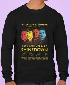 Premium 2021 ATTENTION ATTENTION World Tour 20th anniversary Shinedown signatures thank memories shirt 6