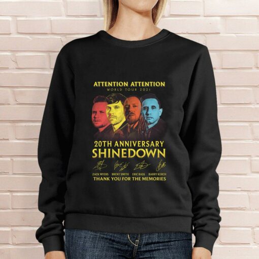 Premium 2021 ATTENTION ATTENTION World Tour 20th anniversary Shinedown signatures thank memories shirt 4