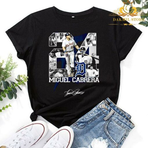 24 Miguel Cabrera 500+ HR signature shirt 1