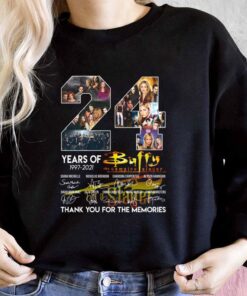 24 Years Of 1997 2021 Buffy The Vampire Slayer Signatures Thank You For The Memories Shirt, Buffy The Vampire Slayer For Men Shirt 6