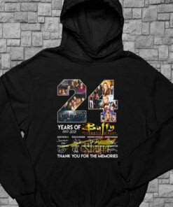 24 Years Of 1997 2021 Buffy The Vampire Slayer Signatures Thank You For The Memories Shirt, Buffy The Vampire Slayer For Men Shirt 7
