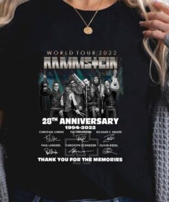 Premium 28th anniversary 1994-2022 Rammstein World Tour 2022 thank you for the memories signatures shirt 5